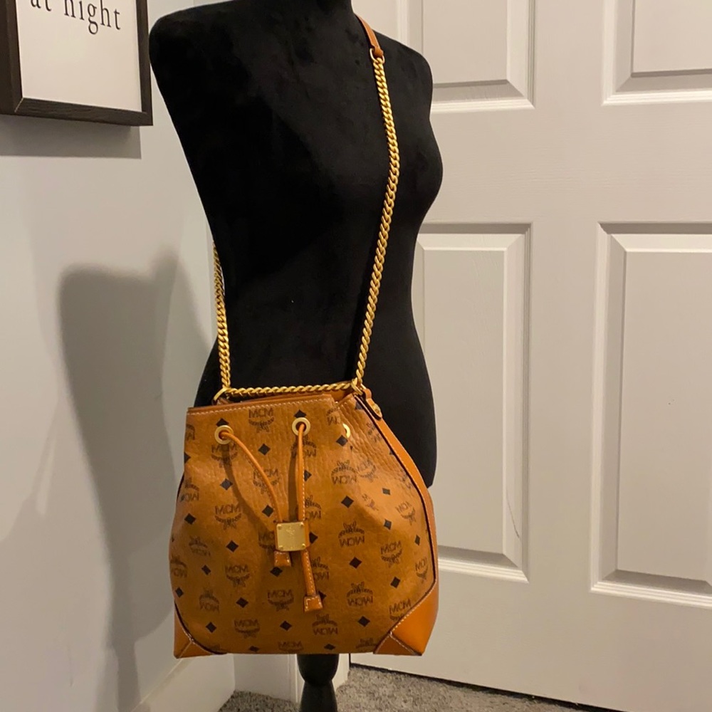Authentic MCM drawstring shoulder bag